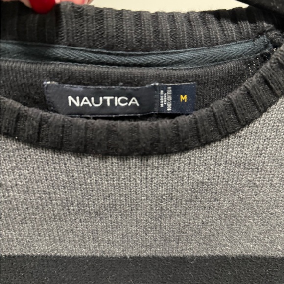 Men's Black and Gray Striped Sweater - Picture 3 of 3